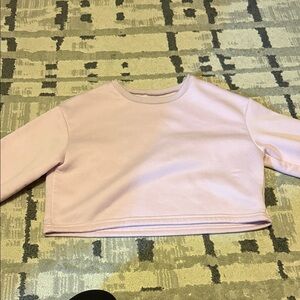 Light Pink Cropped Sweatshirt